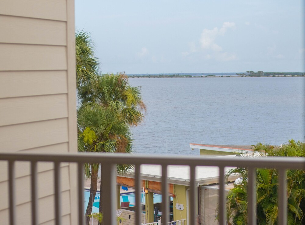 Waterfront condo with sunset views of Tampa Bay.