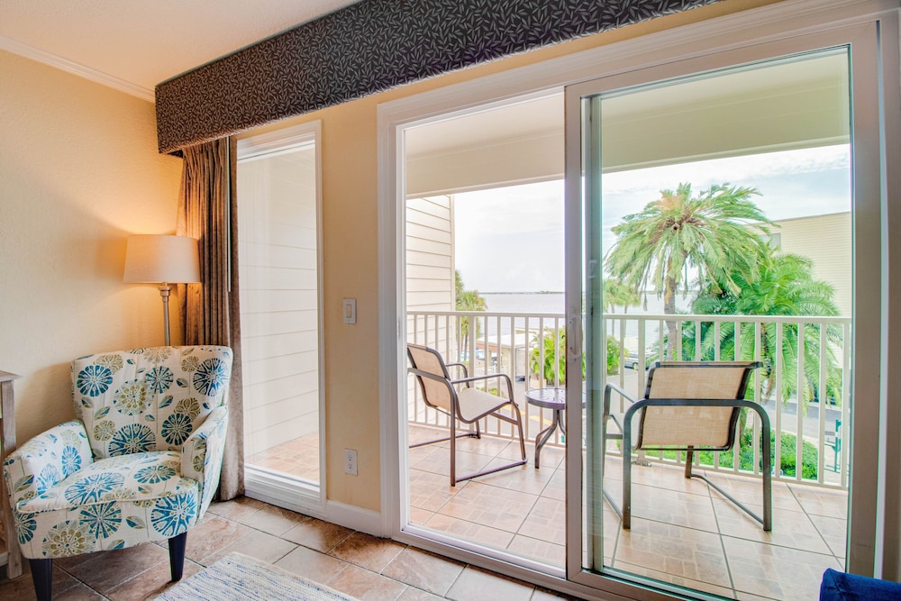 Waterfront condo with sunset views of Tampa Bay.