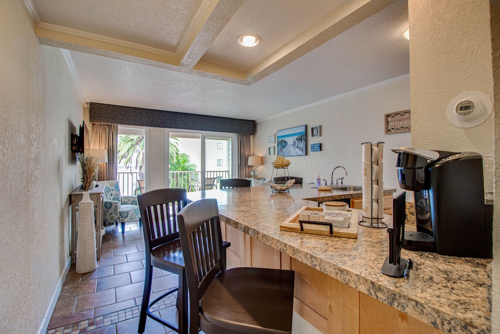 Waterfront condo with sunset views of Tampa Bay.