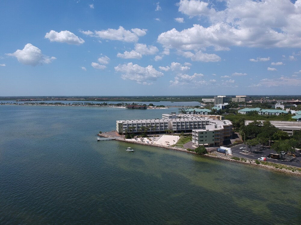 Waterfront condo with sunset views of Tampa Bay.