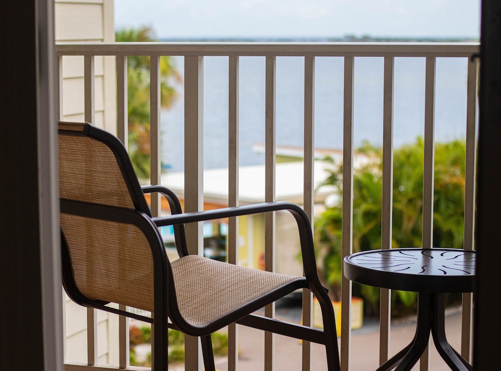 Waterfront condo with sunset views of Tampa Bay.