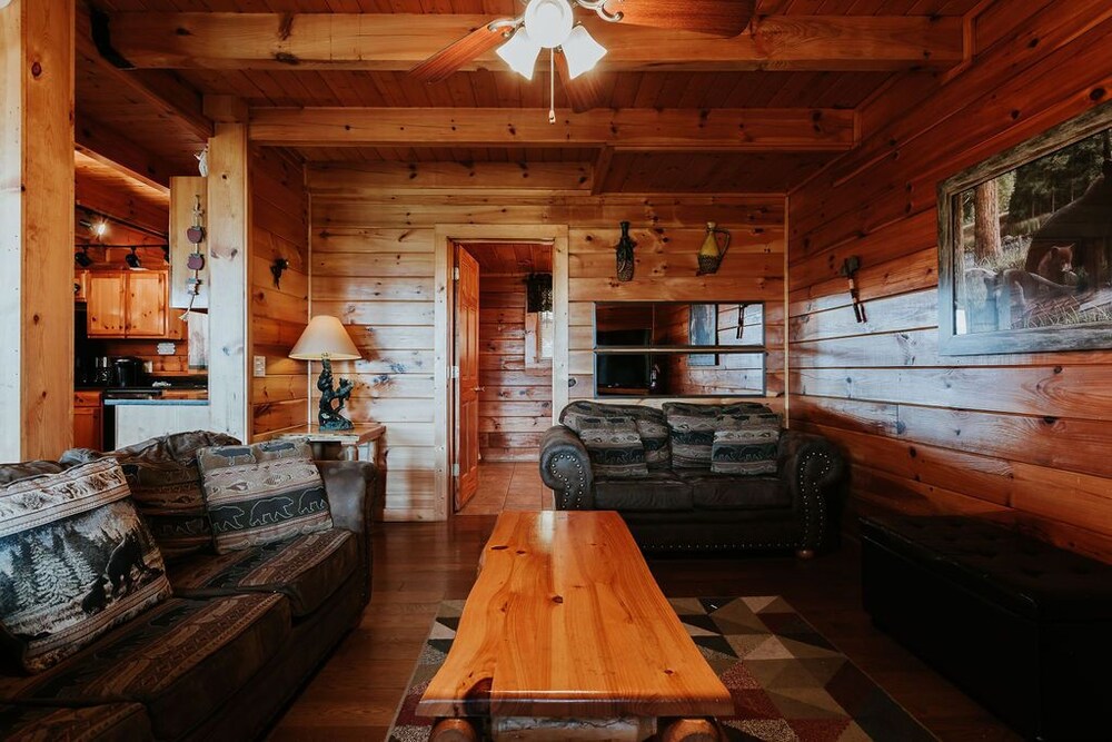 Spacious Cabin with Amazing Views, Hot Tub, Game Room, 3 miles to downtown