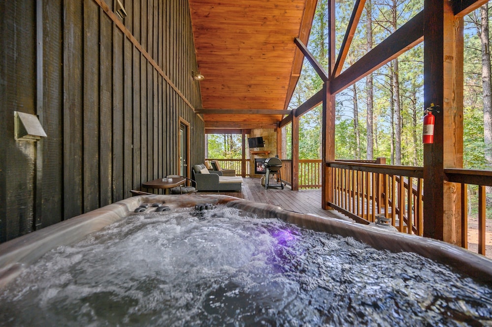 Evergreen R&R - A cozy couples cabin featuring a fire pit and hot tub.