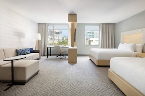 Studio, 2 Queen Beds | Hypo-allergenic bedding, desk, laptop workspace, soundproofing