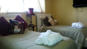Blackout drapes, iron/ironing board, free WiFi, linens