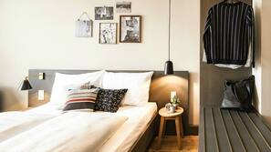 Hypo-allergenic bedding, desk, laptop workspace, iron/ironing board