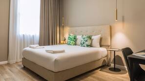Blackout curtains, iron/ironing board, rollaway beds, free WiFi