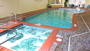 Indoor pool, outdoor pool, open 8:00 AM to 10 PM, sun loungers