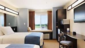 Pillowtop beds, desk, soundproofing, iron/ironing board