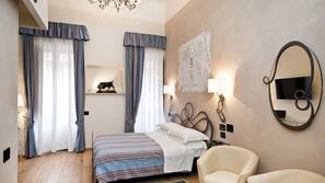 Premium bedding, down duvet, memory foam beds, free minibar