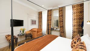 Premium bedding, down comforters, in-room safe, soundproofing