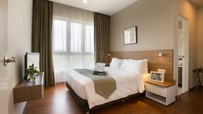 Minibar, in-room safe, desk, blackout curtains