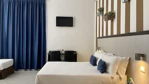 Een kluis op de kamer, een bureau, geluiddichte muren, gratis babybedden