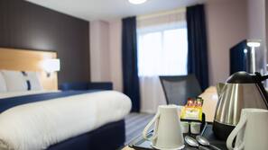 Desk, blackout curtains, iron/ironing board, free WiFi