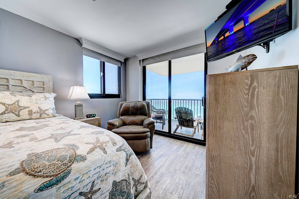 View of Stunning Gulf Front Penthouse - 2 Beach Chairs and Umbrella begins ...