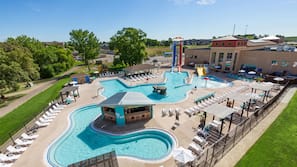 Indoor pool, seasonal outdoor pool, pool umbrellas, sun loungers