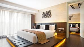 Couette en duvet d'oie, matelas Select Comfort, minibar