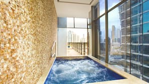 Outdoor pool, open 6 AM to 10 PM, sun loungers