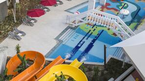 Indoor pool, 2 outdoor pools, open 8 AM to 6:30 PM, pool umbrellas