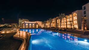 Indoor pool, 2 outdoor pools, open 9 AM to 6 PM, pool umbrellas