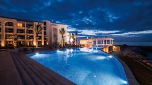 Indoor pool, 2 outdoor pools, open 9 AM to 6 PM, pool umbrellas