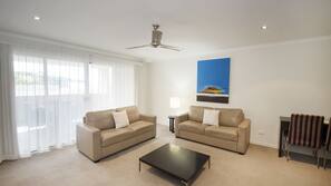 Flat-screen TV, DVD player