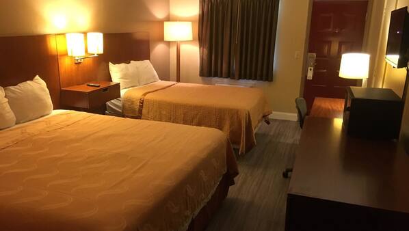 Desk, blackout drapes, iron/ironing board, free WiFi