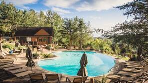 Piscine extérieure en saison