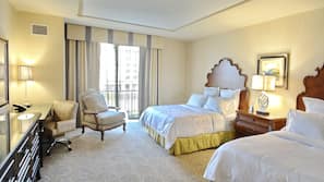 Premium bedding, down comforters, pillowtop beds, in-room safe