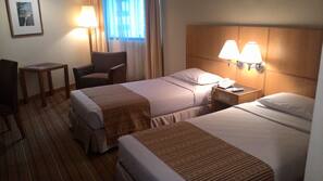 Laptop workspace, free WiFi, linens