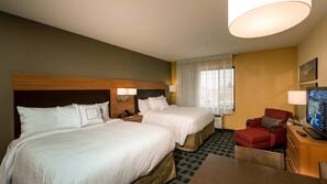 Blackout curtains, iron/ironing board, free WiFi, alarm clocks