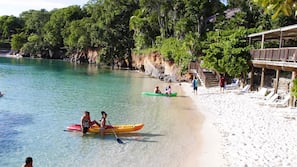 Private beach, beach towels