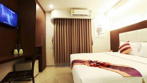 In-room safe, desk, blackout curtains, iron/ironing board