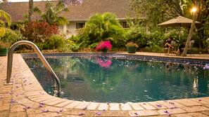 2 outdoor pools, pool umbrellas, pool loungers
