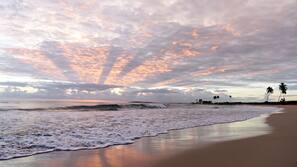 On the beach, white sand, beach bar
