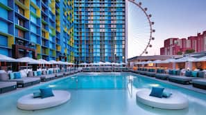 Seasonal outdoor pool, cabanas (surcharge), pool umbrellas