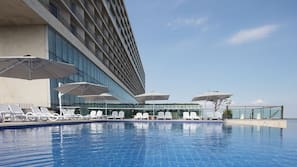 3 outdoor pools, open 9:00 AM to 10 PM, cabanas (surcharge)