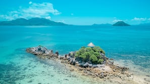 Private beach, white sand, free beach cabanas, beach shuttle