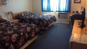Desk, blackout drapes, iron/ironing board, WiFi