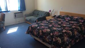 Desk, blackout drapes, iron/ironing board, WiFi
