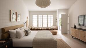 Egyptian cotton sheets, down comforters, pillowtop beds, minibar