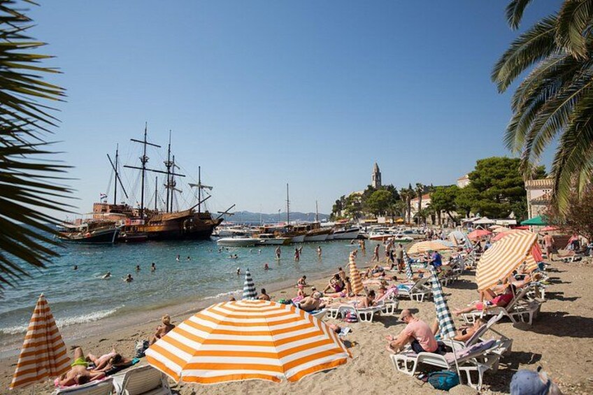Sandy beach in Port of Lopud 2