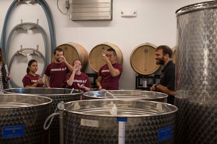 Tasting wine is part of the tour. 2