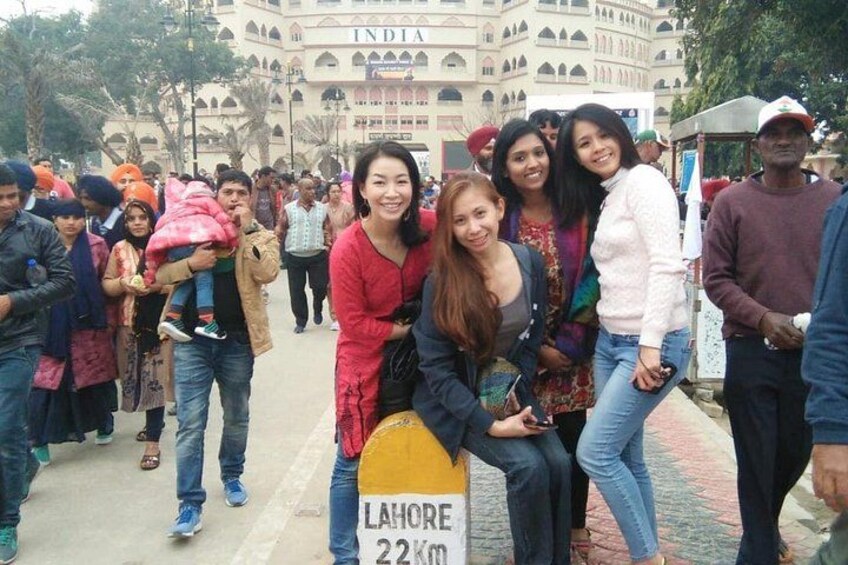 The Malaysian Air Asia crew enjoying at Wagah border tour. 1