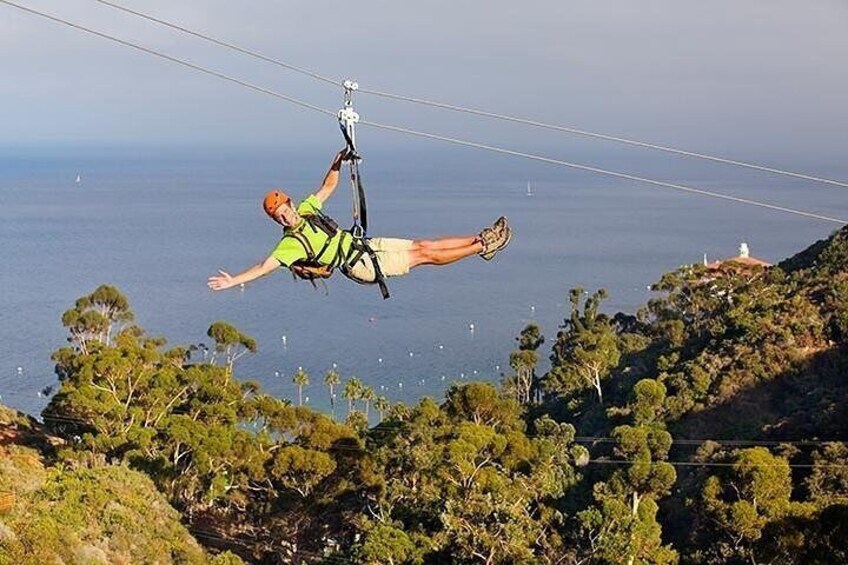A person bungee jumping off a cliff with a scenic ocean view in the background. 5