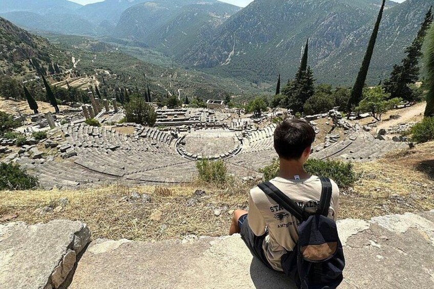 One of our travellers overlooking the Delphi Theater 3