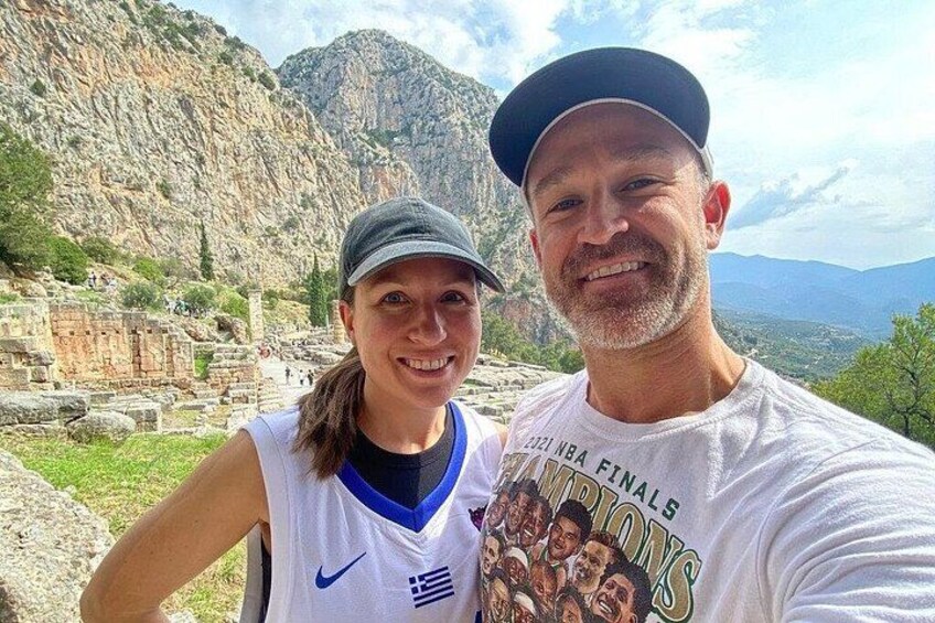 Travellers at the Delphi archaelogical site 4