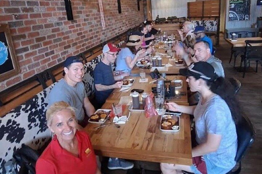 BBQ sampler with the Kidd Kraddick radio morning show cast & crew 2