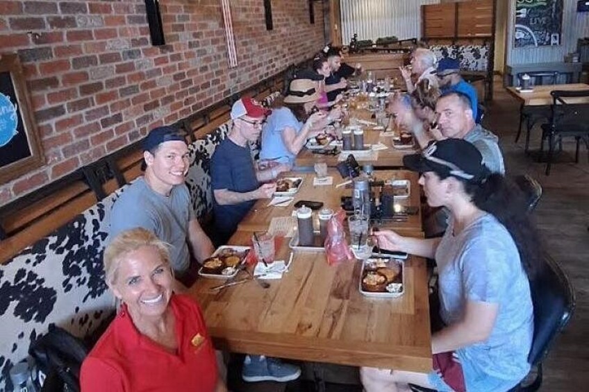BBQ sampler with the Kidd Kraddick radio morning show cast & crew 3