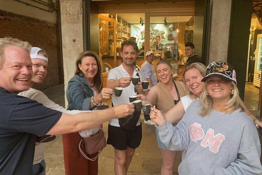 Coffee to start the day from one of the oldest coffee bars in Venice. Food and Wine tour in Venice 2